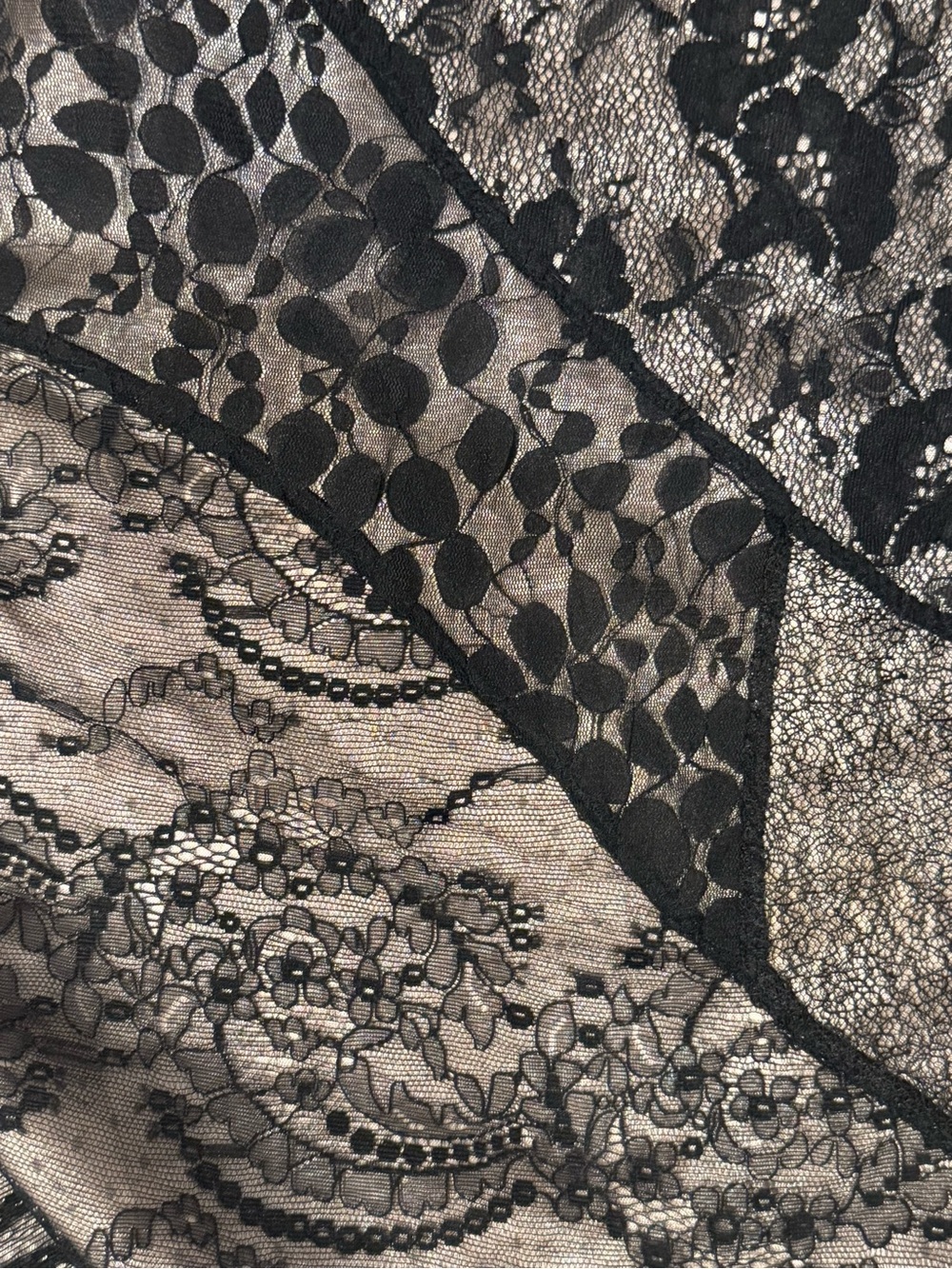 Yoana Baraschi Y2K Lace Patchwork Satin Pencil Skirt Size 4 - Picture 4 of 12